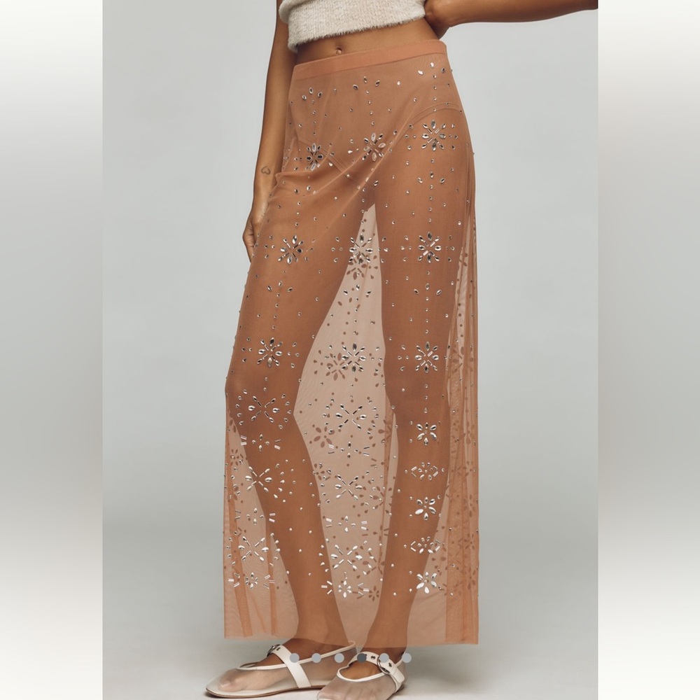 By Anthropologie Crystal Sheer Maxi Skirt - Picture 6 of 13